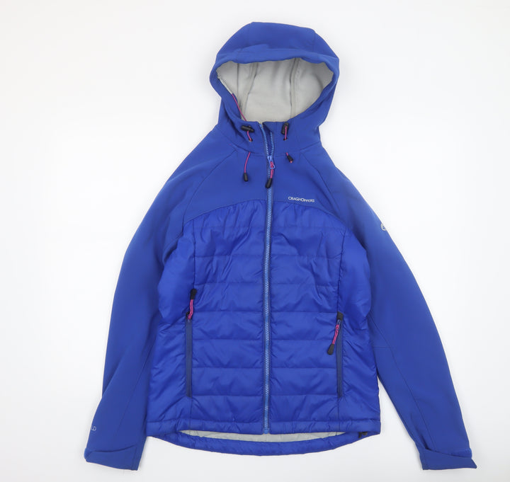 Craghoppers Women Blue Size 10 Hooded Softshell Puffer Jacket