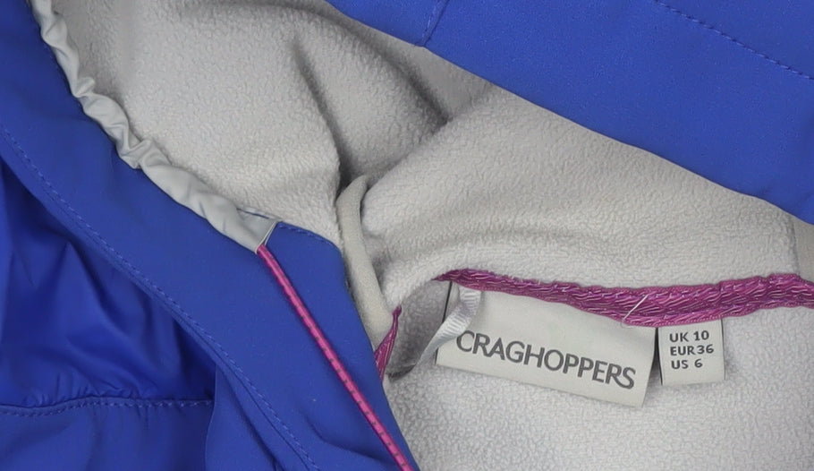Craghoppers Women Blue Size 10 Hooded Softshell Puffer Jacket