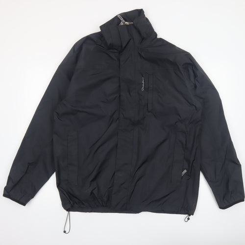 Quechua Men's Black M Waterproof Rain Jacket Windproof Hiking Coat
