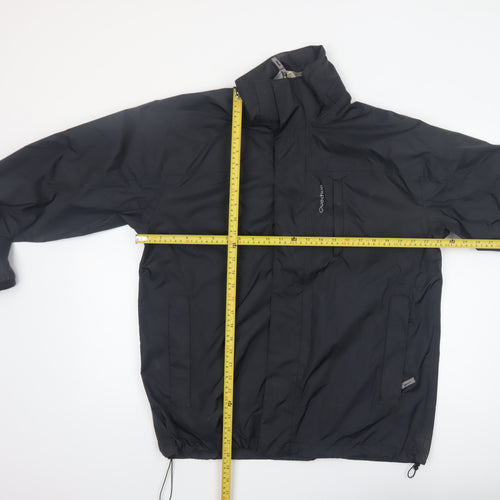 Quechua Men's Black M Waterproof Rain Jacket Windproof Hiking Coat