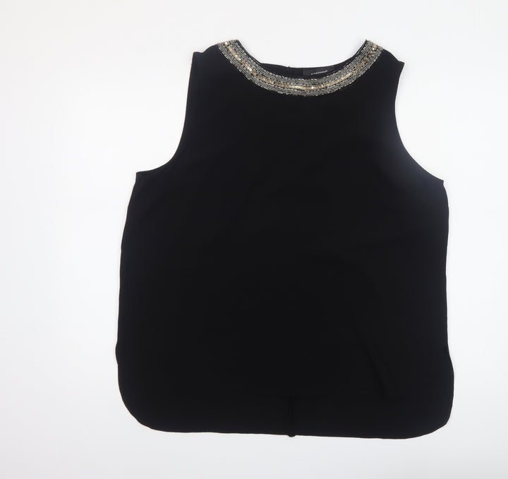 Atmosphere Womens Black Beaded Neck Sleeveless Blouse Size 18
