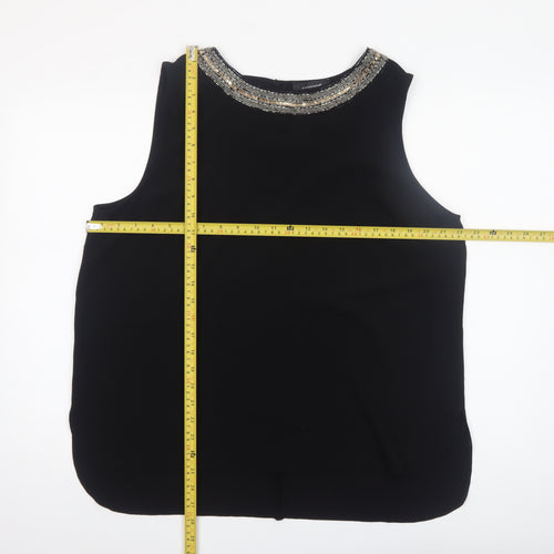 Atmosphere Womens Black Beaded Neck Sleeveless Blouse Size 18