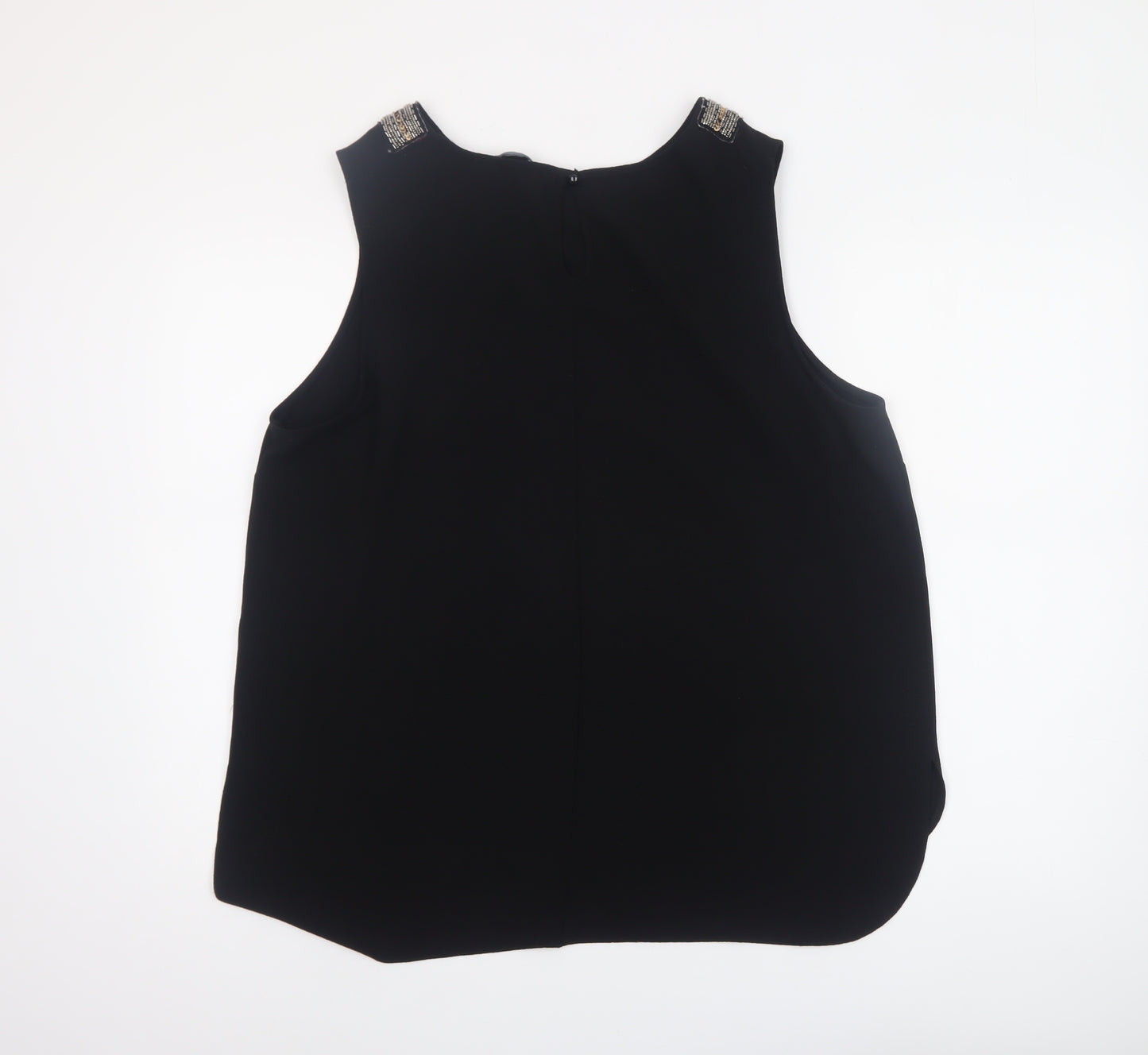 Atmosphere Womens Black Beaded Neck Sleeveless Blouse Size 18