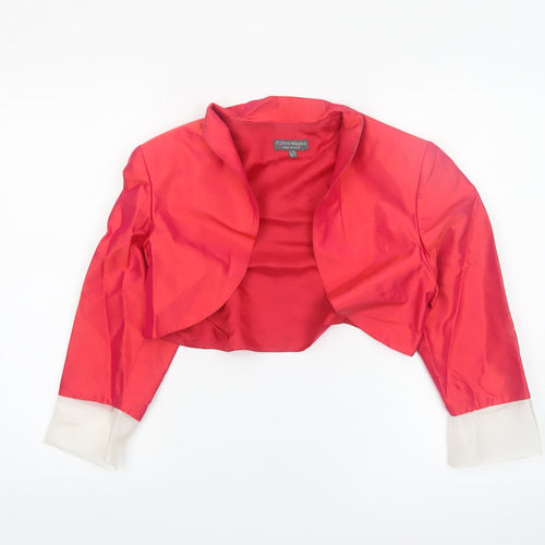 Pifer & Mayka Women's Red Cropped Satin Blazer Size 12