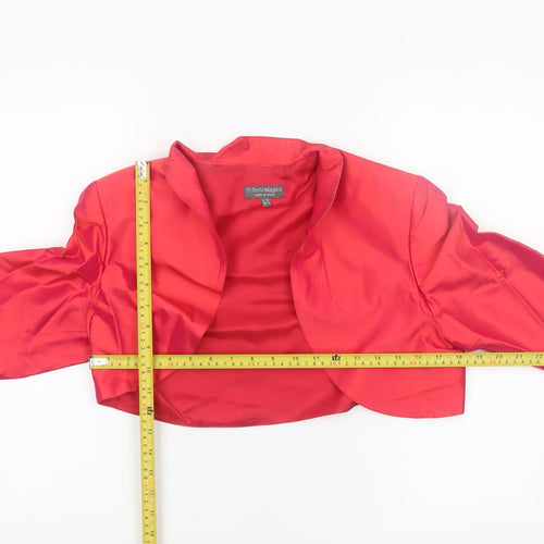 Pifer & Mayka Women's Red Cropped Satin Blazer Size 12