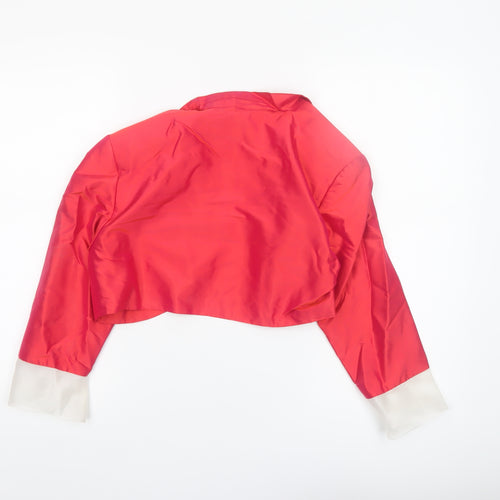 Pifer & Mayka Women's Red Cropped Satin Blazer Size 12