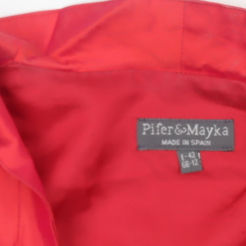 Pifer & Mayka Women's Red Cropped Satin Blazer Size 12