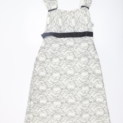 Allison Women's Ivory Lace A-Line Knee Length Dress Size 14
