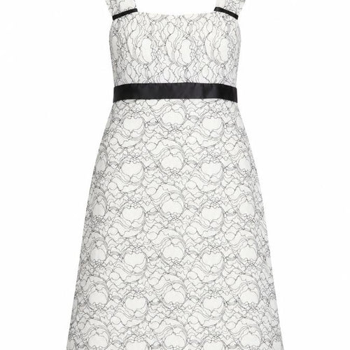 Allison Women's Ivory Lace A-Line Knee Length Dress Size 14
