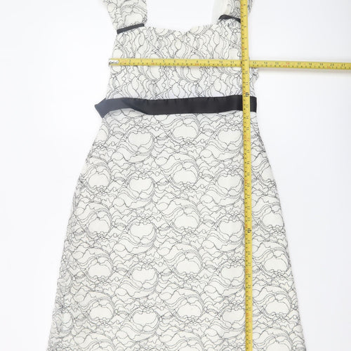Allison Women's Ivory Lace A-Line Knee Length Dress Size 14