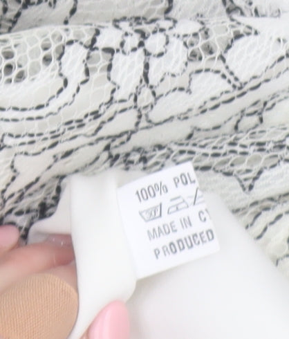Allison Women's Ivory Lace A-Line Knee Length Dress Size 14