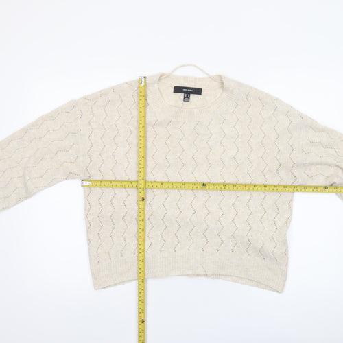 Vero Moda Women’s Beige Cable Knit Pullover Jumper Size M
