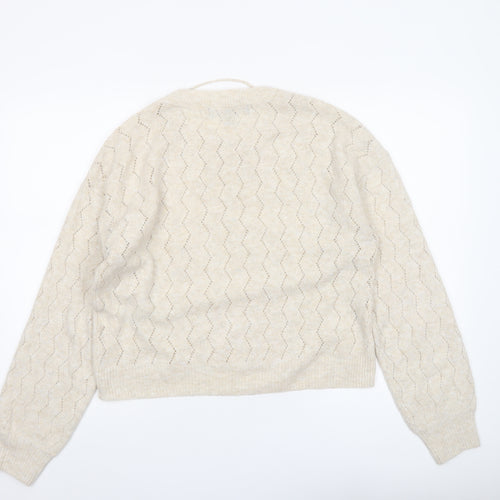 Vero Moda Women’s Beige Cable Knit Pullover Jumper Size M
