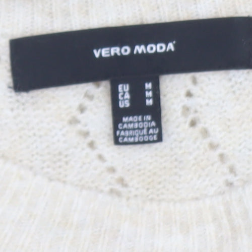 Vero Moda Women’s Beige Cable Knit Pullover Jumper Size M