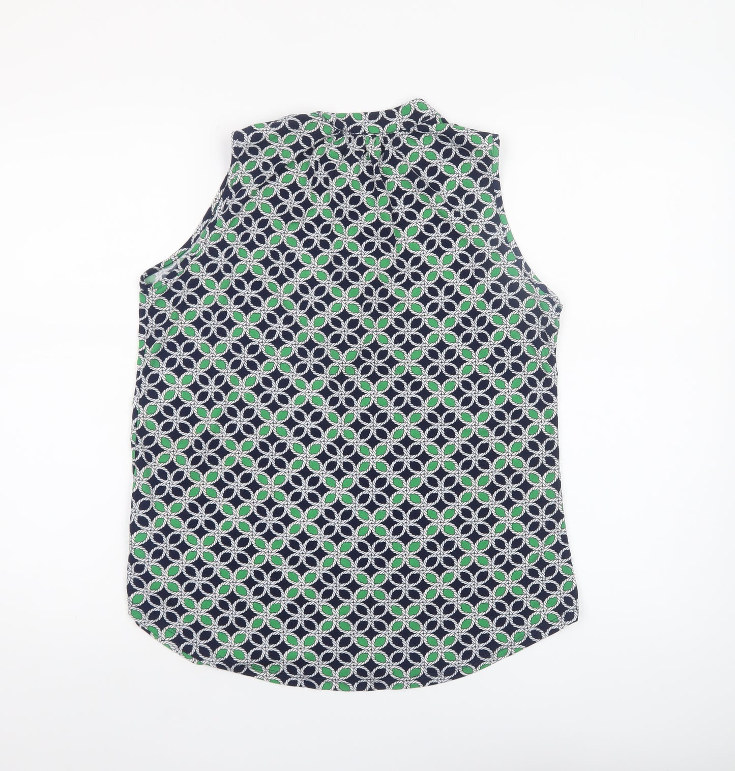 SJS Women's Multicoloured Geometric Sleeveless V-Neck Blouse M