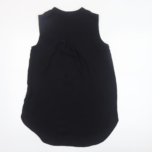 H&M Women Black Sleeveless V-Neck Chiffon Blouse Size 10