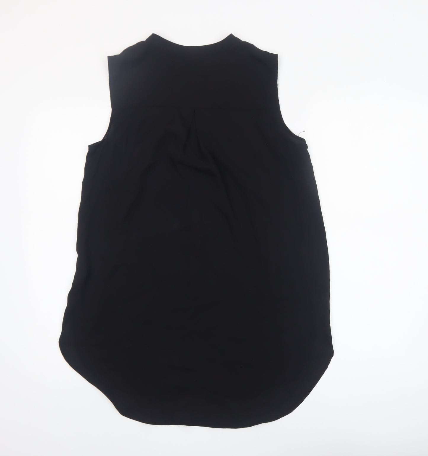 H&M Women Black Sleeveless V-Neck Chiffon Blouse Size 10