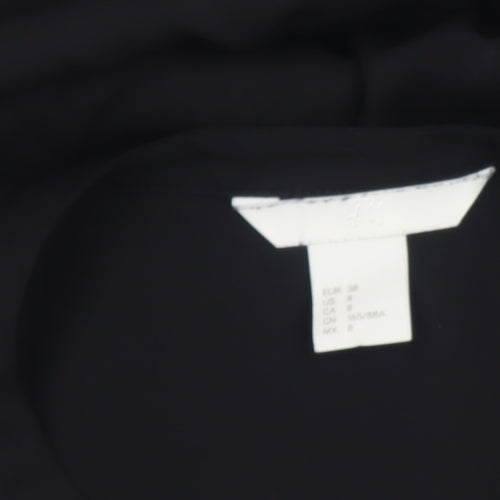 H&M Women Black Sleeveless V-Neck Chiffon Blouse Size 10