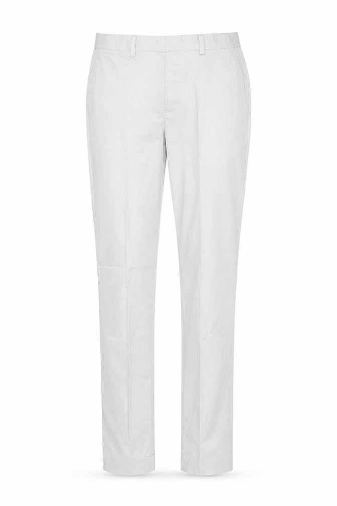 Front view of Dunnes Women's Beige Chino Trousers, size 8, Cotton Blend