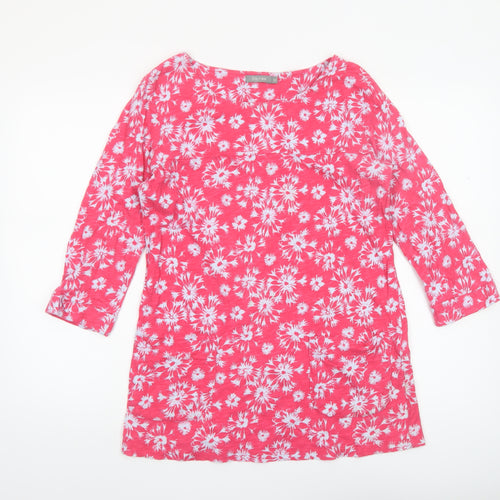 Lily & Me Women’s Pink Floral 3/4 Sleeve Tunic Top Size 12
