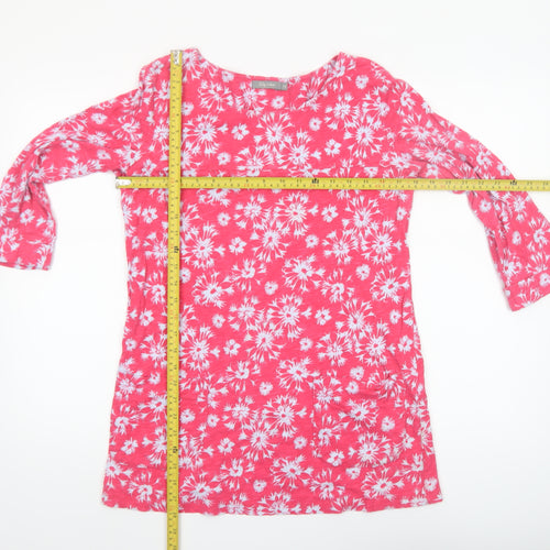 Lily & Me Women’s Pink Floral 3/4 Sleeve Tunic Top Size 12