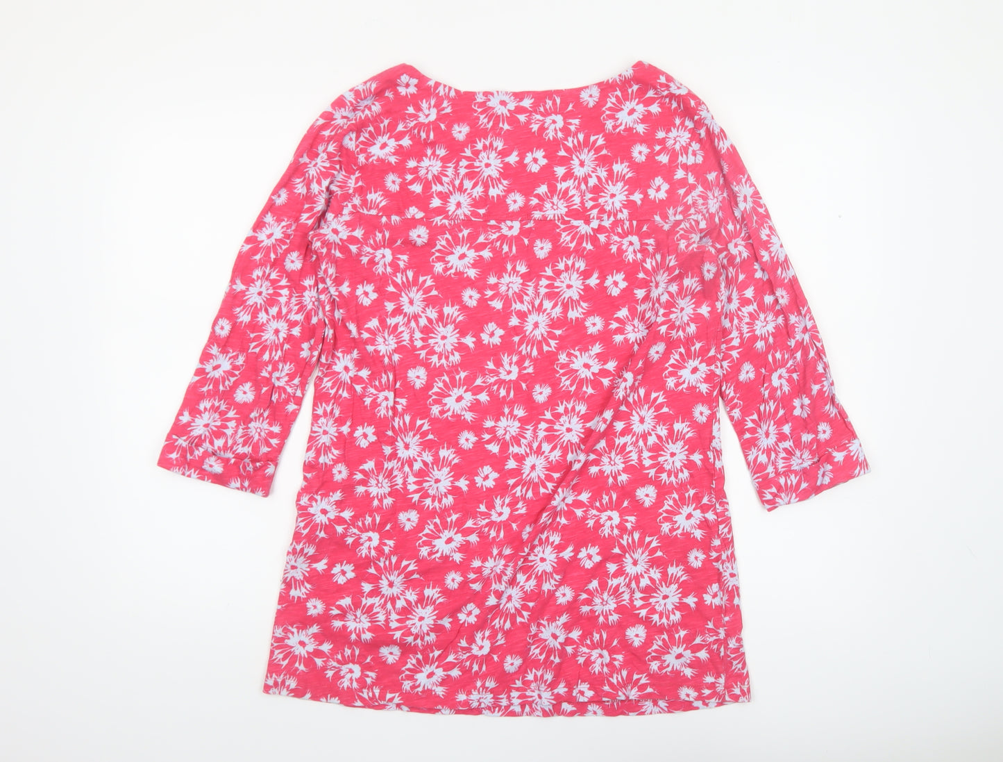 Lily & Me Women’s Pink Floral 3/4 Sleeve Tunic Top Size 12
