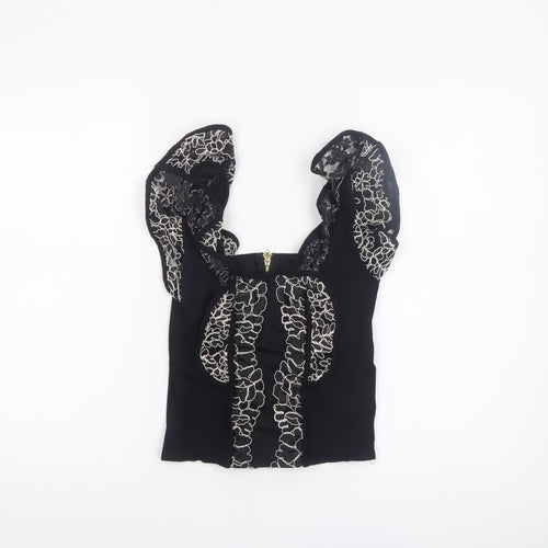 River Island Women's Black Lace Camisole Blouse Size 10