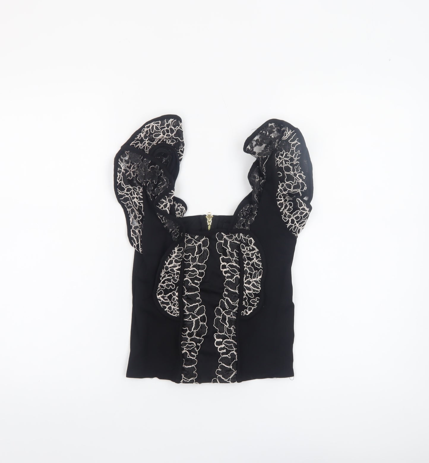 River Island Women's Black Lace Camisole Blouse Size 10