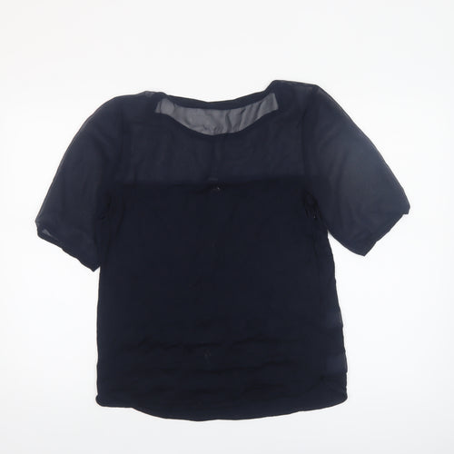Next Women’s Blue Beaded Sheer Tunic Blouse Size 12