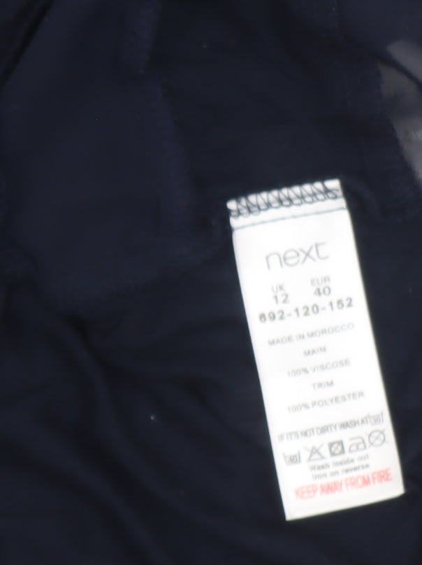Next Women’s Blue Beaded Sheer Tunic Blouse Size 12