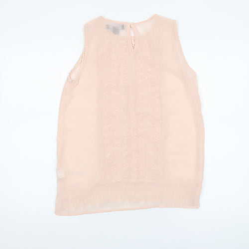 Atmosphere Women's Beige Lace Chiffon Sleeveless Blouse Size 10