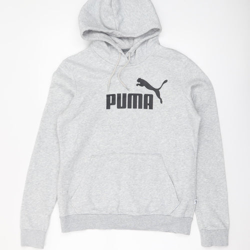 Puma Women's Grey Pullover Hoodie Size 14 Hooded Sweatshirt