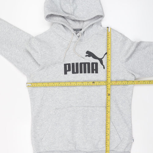 Puma Women's Grey Pullover Hoodie Size 14 Hooded Sweatshirt