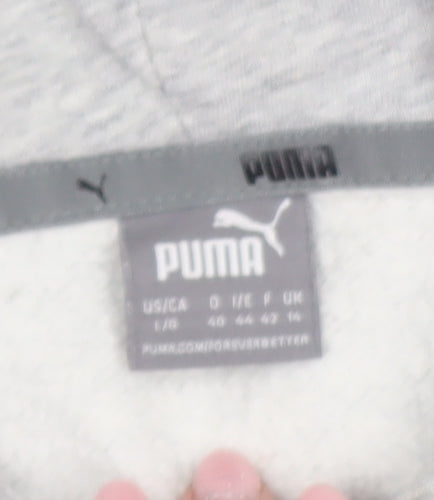 Puma Women's Grey Pullover Hoodie Size 14 Hooded Sweatshirt