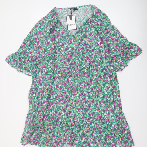 CURVEWOW Women's Multicoloured Floral A-Line Dress Size 20