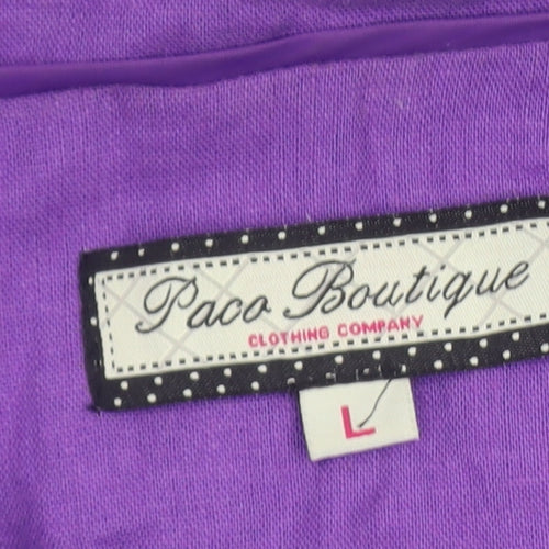 Paco Boutique Women’s Purple Linen Blend Button Jacket L