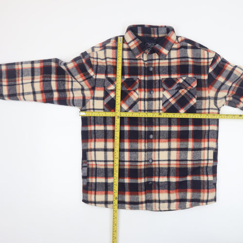 NEXT Boys Multicoloured Checked Flannel Shirt Jacket 13 Years Lined Winter