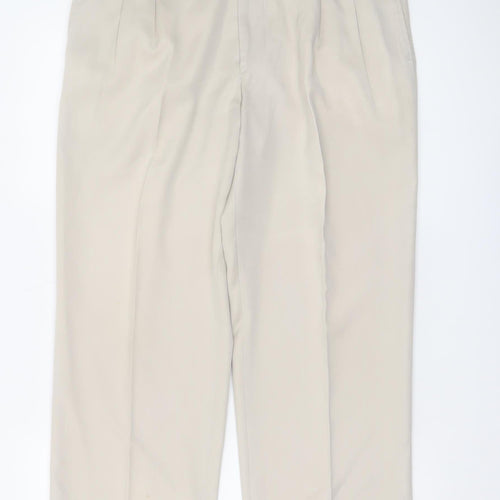 Bertolucci Men's Beige Pleated Dress Trousers Size 34W 29.5L