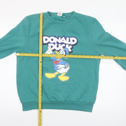 Disney Women’s Green Donald Duck Pullover Sweatshirt Size M