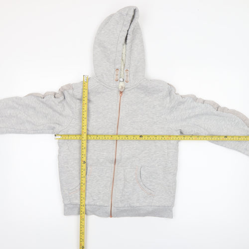 Marks and Spencer Girls Grey Full Zip Fleece Lined Hoodie 11-12 Years