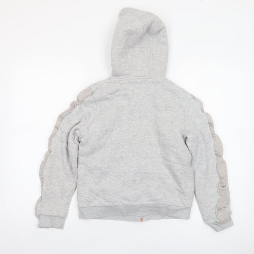 Marks and Spencer Girls Grey Full Zip Fleece Lined Hoodie 11-12 Years