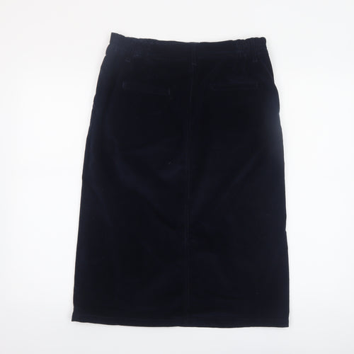 Cotton Traders Women's Navy Corduroy Knee Length Straight Skirt Size 10