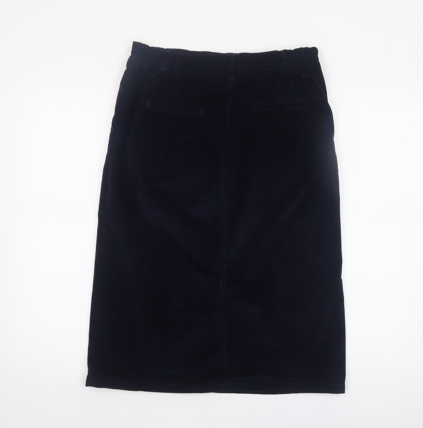 Cotton Traders Women's Navy Corduroy Knee Length Straight Skirt Size 10