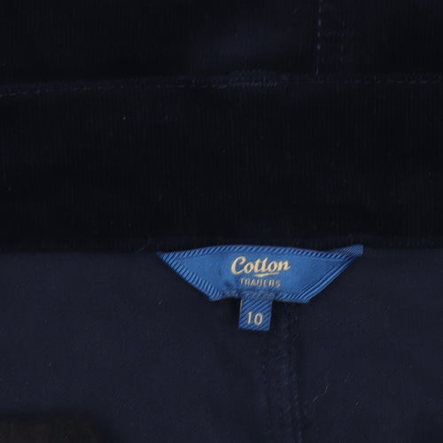 Cotton Traders Women's Navy Corduroy Knee Length Straight Skirt Size 10