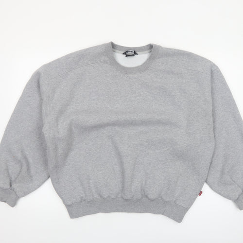 WU Project Grey Crew Neck Sweatshirt Women Small Fleece Lined Pullover