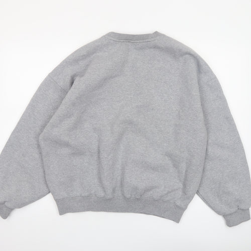 WU Project Grey Crew Neck Sweatshirt Women Small Fleece Lined Pullover