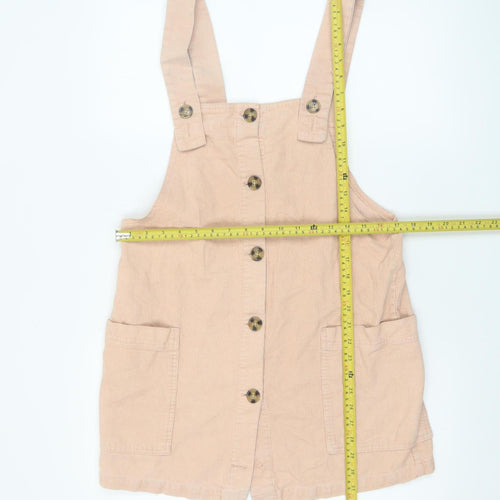 MNG Women Beige Corduroy Pinafore Dress XS Casual Short
