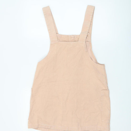 MNG Women Beige Corduroy Pinafore Dress XS Casual Short