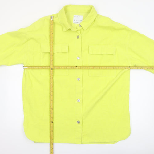 Denim Co. Women Yellow Corduroy Casual Jacket Size L 14-16