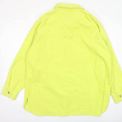 Denim Co. Women Yellow Corduroy Casual Jacket Size L 14-16